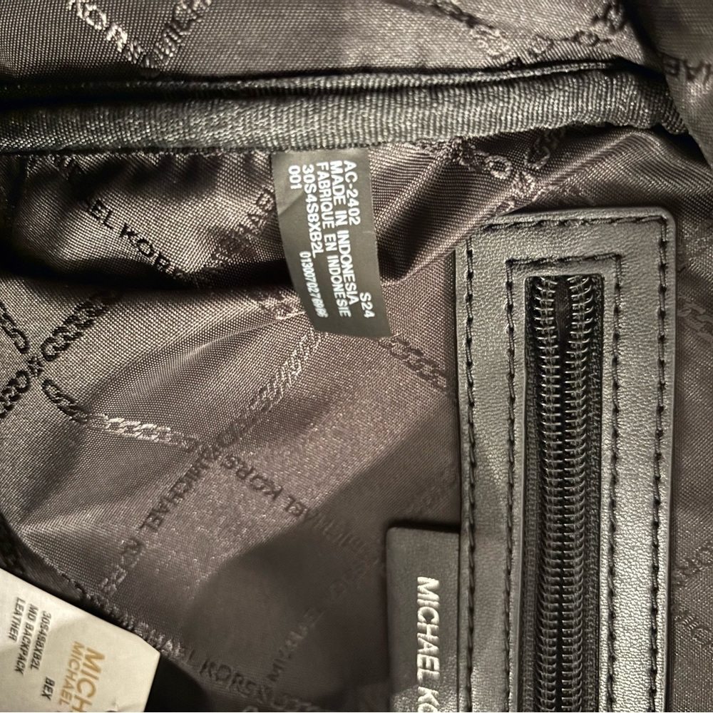 Michael Kors Pebbled Black Backpack - Picture 5 of 6